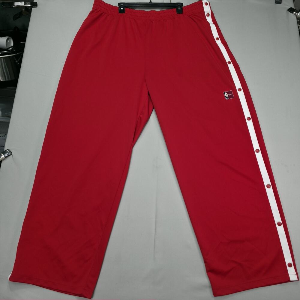 Vintage NBA Warm Up Pants Mens 3XL Snap Tearaway Athletic Basketball Red